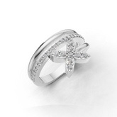 Exquisite Diamond Flower Ring - HWLR-0082